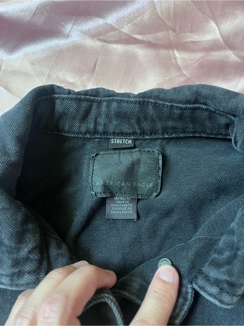 American Eagle Outfitters Washed Black Denim Jacket - Picture 4 of 10